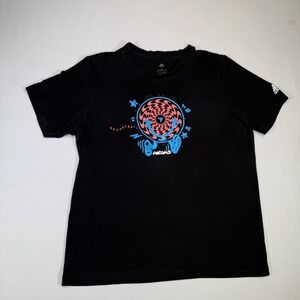 Adidas‎ Basketball Graphic T-Shirt Men's Large Black Short Sleeve Top Tee